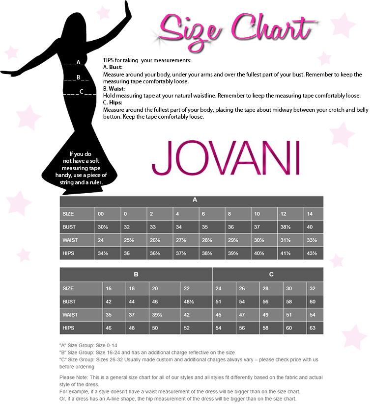 Jovani Size Chart
