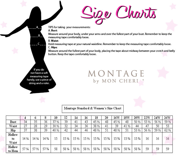 Montage By Mon Cheri Size Chart