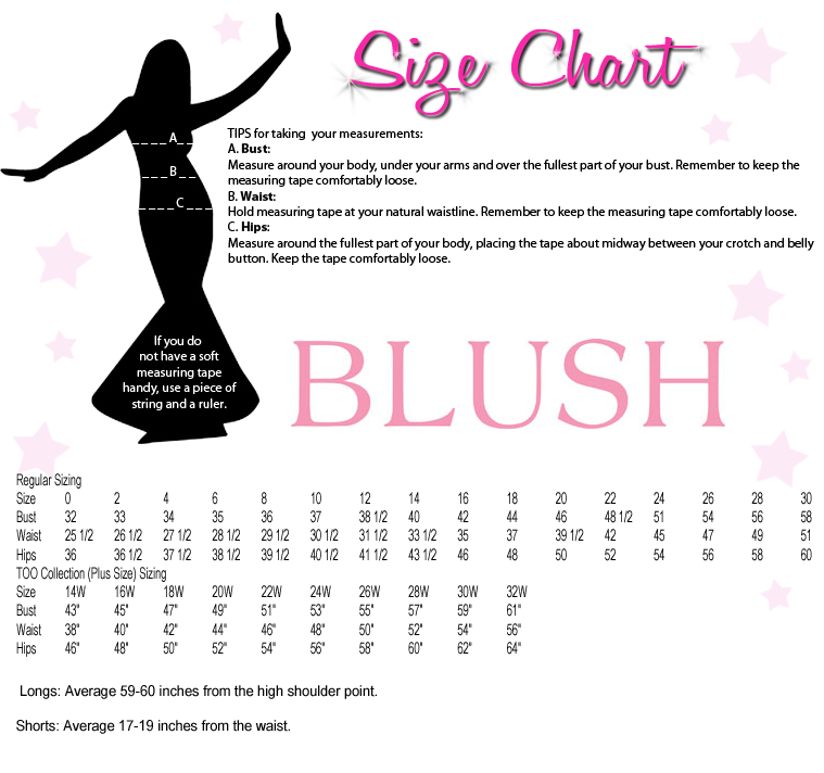 Pink by Blush Size Chart
