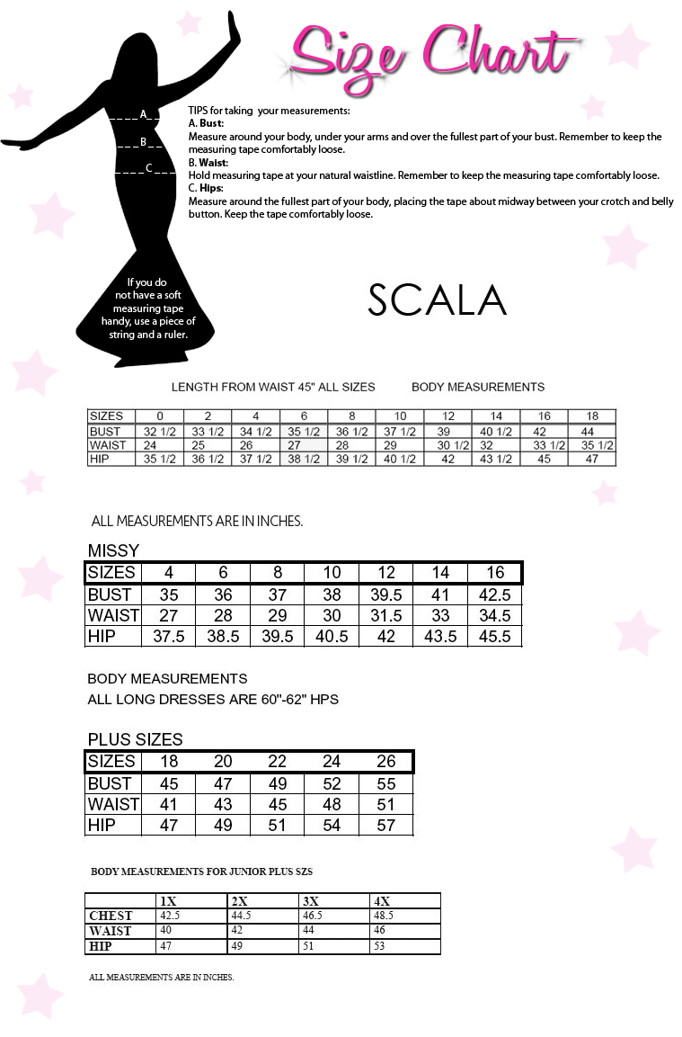 Scala Size Chart