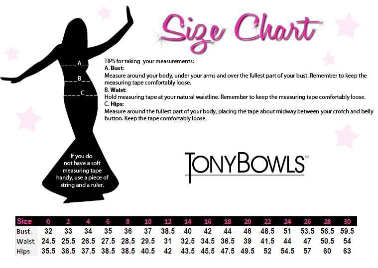 Tony Bowls Evenings Size Chart