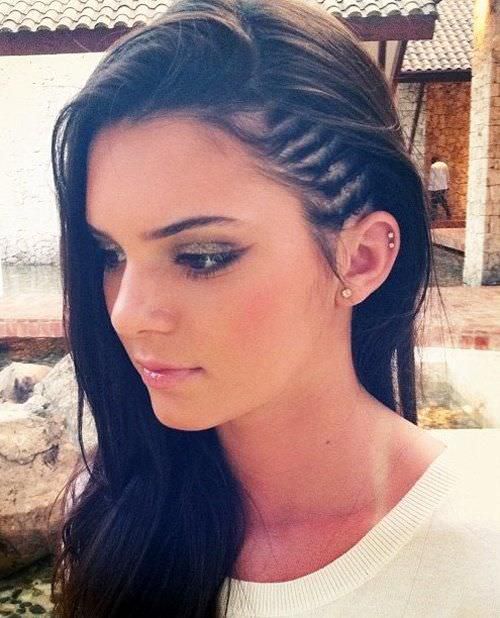 Kendall Jenner's short small side braids